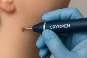 Person receiving skin tag removal Midhurst