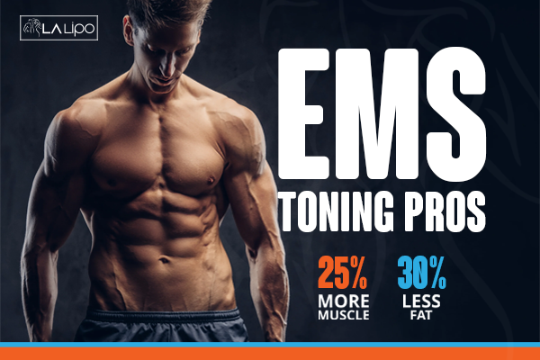 Image of man with sculpted stomach showing the fat loss and muscle gain of LA-EMS Body Sculpting Treatment Midhurst